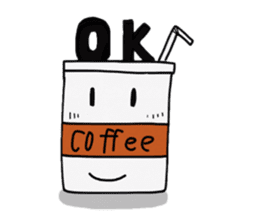 Character of ice coffee cup sticker #642873