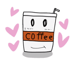 Character of ice coffee cup sticker #642874