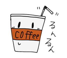 Character of ice coffee cup sticker #642877
