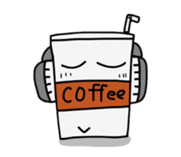 Character of ice coffee cup sticker #642881
