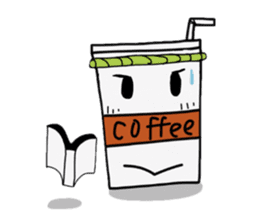 Character of ice coffee cup sticker #642882