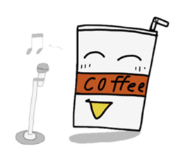 Character of ice coffee cup sticker #642888