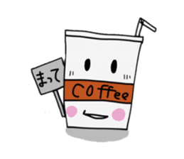Character of ice coffee cup sticker #642892
