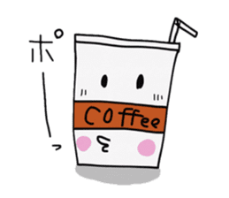 Character of ice coffee cup sticker #642894