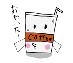Character of ice coffee cup sticker #642896