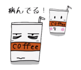 Character of ice coffee cup sticker #642900