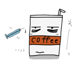 Character of ice coffee cup sticker #642901