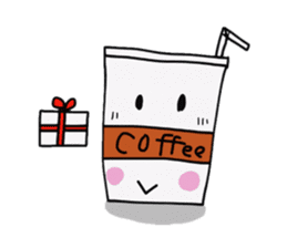 Character of ice coffee cup sticker #642903