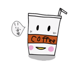 Character of ice coffee cup sticker #642904