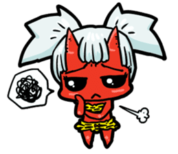 Japanese Red Demon girl sticker #644913