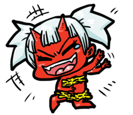 Japanese Red Demon girl sticker #644916