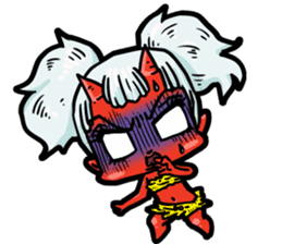 Japanese Red Demon girl sticker #644920