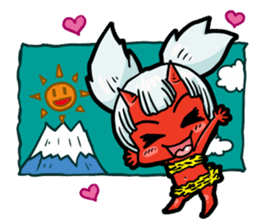 Japanese Red Demon girl sticker #644921