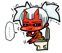 Japanese Red Demon girl sticker #644939