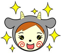 White and black sticker #657172