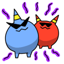 Red ogre and Blue ogre sticker #660300