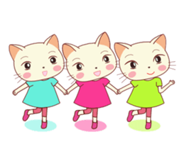 Nekokochan and two friends (English) sticker #666186