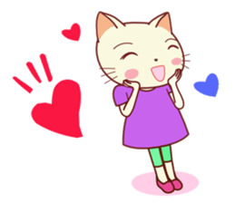 Nekokochan and two friends (English) sticker #666189