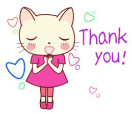 Nekokochan and two friends (English) sticker #666190