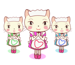 Nekokochan and two friends (English) sticker #666191