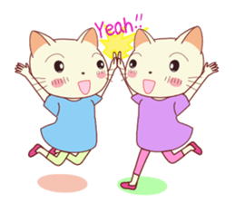 Nekokochan and two friends (English) sticker #666203