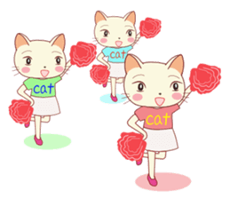 Nekokochan and two friends (English) sticker #666206