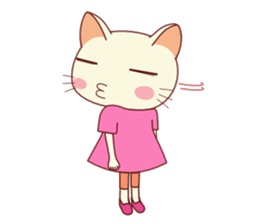 Nekokochan and two friends (English) sticker #666207