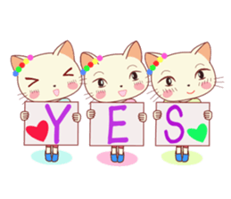 Nekokochan and two friends (English) sticker #666219