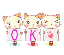 Nekokochan and two friends (English) sticker #666221