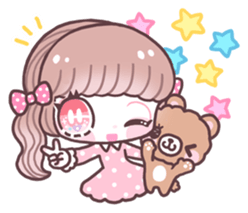 Girl and small bear ! sticker #667667