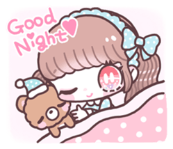 Girl and small bear ! sticker #667677