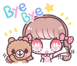 Girl and small bear ! sticker #667678