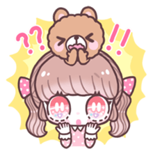 Girl and small bear ! sticker #667692