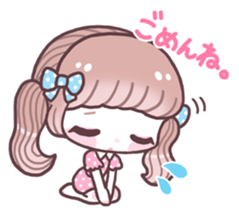 Girl and small bear ! sticker #667701