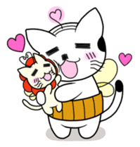 A mustache mew a flower mew sticker #669261