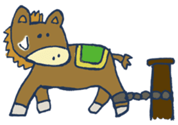 Mr.Sweatshop Horse & his co-workers sticker #669713