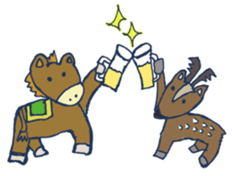 Mr.Sweatshop Horse & his co-workers sticker #669719