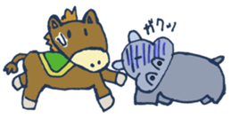 Mr.Sweatshop Horse & his co-workers sticker #669740