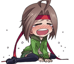 Everyday,not human boy and a human girl sticker #676938