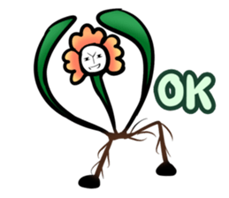 Cute! Character of the flower sticker #677148