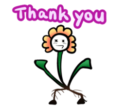 Cute! Character of the flower sticker #677150