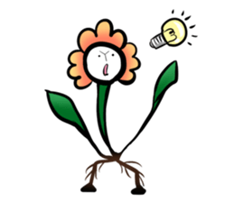 Cute! Character of the flower sticker #677151