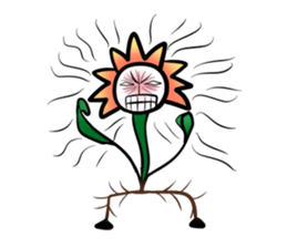 Cute! Character of the flower sticker #677152