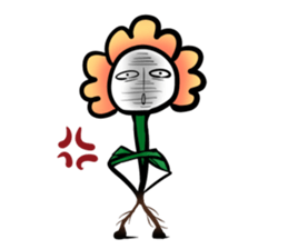 Cute! Character of the flower sticker #677153