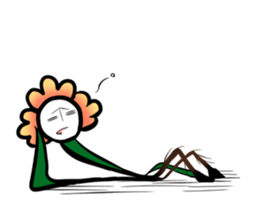 Cute! Character of the flower sticker #677154
