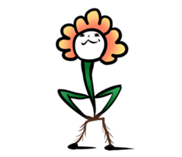 Cute! Character of the flower sticker #677156