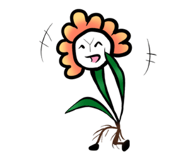 Cute! Character of the flower sticker #677160