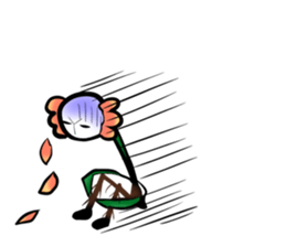 Cute! Character of the flower sticker #677161