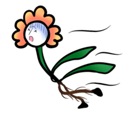 Cute! Character of the flower sticker #677162