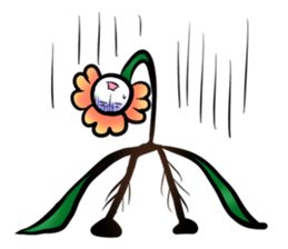 Cute! Character of the flower sticker #677163